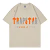 Trapstar Spring Summer Mężczyzn Kobiet T -koszulka Kolor Gradient Alphabet Hip Hop High Street Casual Tree z krótkim rękawem