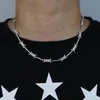 Anhänger Halsketten Geometrische CZ Bar Stacheldraht Charme Halskette Gold Silber Farbe 5A Zirkonia Kette Mode Männer Frauen Hiphop Schmuck 231110