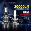 Ny H4 LED -strålkastare 20000LM CSP Chip LED H7 H1 H11 H8 H9 9005 9006 HB3 HB4 120W 4300K ​​6500K 8000K PTF ICE BULB LJUS BULLVISION