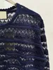 Женские трикотажные футболки, дизайнерские G Guchi Original Label 23, осень/лето, новый продукт, полый крючок, цветочный трикотаж, кружевной темперамент, пуловер с небольшим ароматом