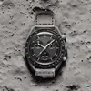 2022 NOVO Planeta Biocerâmico Lua Mens Relógios Função Completa Quarz Chronograph Watch Mission To Mercury 42mm Nylon Watch Master Wris245M