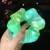 Luminous Scrunchies Party Favor LED Hairband Ponytail Holder Headwear Girls Elastic Satin Silky Scrunchy Tie Hair Rope Hair Accessories