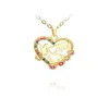 Colares de pingente bonito carta coração colorido zircon mãe colar para presentes do dia das mães