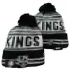 Men's Caps KINGS Beanies LOS ANGELES Beanie Hats All 32 Teams Knitted Cuffed Pom Striped Sideline Wool Warm USA College Sport Knit hat Hockey Cap For Women's a
