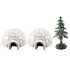 Garden Decorations Christmas Standing Ice House Ornament Mini Xmas Trees Desktop Tabletop Statue Child