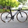 Pedali bici Grey Track Bike Fixie Bicicletta Telaio in lega di alluminio Guarnitura OTA 48T 700C Forcella in carbonio a velocità singola Scatto fisso Raggi piatti da corsa 3M411