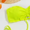 Kadın mayo spoondrift askısız bandeau üst tang bikinis seti aşırı seksi çizim kadınları ribbed mayo 2023 push yukarı banyo takım elbise 230411