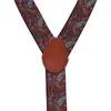 Suspensórios 4 clipes suspensórios de moda Brace de liga de couro masculino unissex vintage vintage casual suspensorio calça de calça de tira do marido 230411