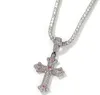 14k Gold Plated Rockstar Cross Pendant Necklace Soild Real Iced Diamond Hip Hop Jewelry for Men Women Gifts