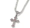 14K Gold Plated Rockstar Cross Pendant Necklace Soild Real Iced Diamond Hip Hop Jewelry for Men Women gifts