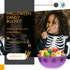 Set di stoviglie 3 pezzi Ciotola di zucca di Halloween Piatto di caramelle di plastica Portaoggetti da cucina medio per uso domestico Piatto di frutta per bambini