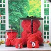 Faux Floral Greenery 25/40cm Rose Bear Heart Artificial Flower Teddy For Women Valentine Wedding Birthday Christmas Gift Drop 230410