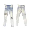 Heren Jeans Designer Heren Amirs High Street Blauw voor Borduurbroeken Dames Oversize Gescheurde Patch met Gat Denim Recht Hip Hop 5030Q67U