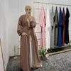 Vêtements ethniques Ramadan Eid Moyen-Orient Plain Abaya Dubaï Turquie Kimono musulman pour femmes arabes islamiques robe cardigan avec poche femme