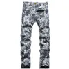 Nouveau CRYSTAL THRASHER JEAN TACTICAL CARGO Mens Slim Distressed Denim Designer Pantalon avec Trous Lettres Déchiré Tattered Genou Déchiré