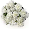 Fleurs décoratives 3PC décorations de mariage Mini bouquet de chrysanthème véritable soie intérieur automne sarcelle pétales de Rose pour les mariages