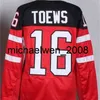 Vin Weng Vintage 2015 Juniores mundiais IIHF Jerseas de 100º aniversário da mulher 16 Jonathan Toews Red Ice Hockey Jersey 100%