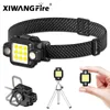 Head lamps Multifunctional COB&XPG HeadLamp Head Mounted USB TYPE-C Charging LED Flashlight Magnetic Work Lamp Night Riding Headlight P230411