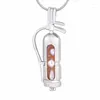 Chains Simple Style Cool Candy Cane Cage Pendant Stainless Steel Color More Attractive Wedding Gift P128