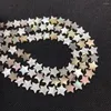 Pärlor 1 Strand Natural Sea Shell Star Shape Perforated Black Beaded Jewelry Making Armband Halsband Tillbehör 6/8/10/12mm