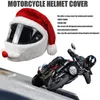 Parti Şapkaları Motosiklet Kask Dekorasyonu için Noel Yaratıcı Peluş Stil Kapağı Koruyucu Noel Baba 230411