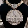 Inicial Iced Factory Out Jewelry Chapado en oro Vvs Moissanite Diamantes Cadena cubana 3d Nombre personalizado Hip Hop Letra colgante