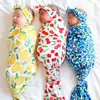 Dekens Baby Nachtkleding Fruitprint Patronen Ronde hals Nachtkleding met lange mouwen Slaapzak voor kinderen van 0-3 maanden