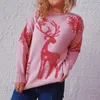 Women's Sweaters Christmas Sweater Woman Snow Deer Soft Knitted ONeck Long Sleeve Pullovers Female Loose Warm Knitwear Jumper Year Clothes 231124