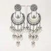 Ohrstecker Bohemian Lange Jhumka Jhumki Mode Weißer Kristall Geometrische Perle Quaste Für Frauen Hochzeit Party