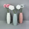 Vases 1Piece Origami Plastic Vase White Imitation Ceramic Flower Pot Flower Basket Flower Vase Nordic Style Home Garden Bedroom Decor P230411