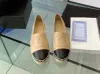 Flache Designer-Freizeitschuhe für Damen, Espadrilles, luxuriöse Slipper, Cap-Toe-Fischer-Leinwandschuh