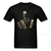 Men s T Shirts Custom T Shirts Skull Piano Accordion Tshirt Men Blues Lover T shirt Vintage Black 100 Cotton Mens Tops Tees Slim Fit Clothes 230411