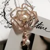 Pins Brooches Luxury No 5 Pearls Crystal Brooches Flower Broach Jewelry For Women Korea Jewlery Style Lapel 230411