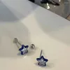 Brincos de garanhão tendência azul cristal estrela pentagrama mini para mulheres legal doce estética moda y2k joias