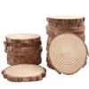 Naturalne plastry drewna 40pcs 3 5-4 0 cali okrągłe kółka Niedokończone tarcze z kory drzewa do rzemiosła ozdoby świąteczne DIY Arts233c