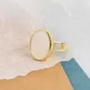 Band Rings LIVVY Silver Color Smooth Oval Round Disc Ring Open Finger Rings For Women Jewelry Gifts 2021 Trend P230411