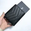 Oryginalny skórzany uchwyt na kartę Cassandre Czarne portfety torebki z pudełkiem damskie męskie luksusowy posiadacz karty Kluczowa ekologika zamek błyskawiczny