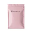 Vide brillant mat noir blanc rose thermoscellable fermeture à glissière emballage sac pochette refermable plat feuille d'aluminium sacs en plastique paquet