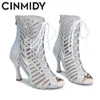 Latin Top Cinmidy Femme 306 Boots de pole de pole de bal sexy Soft Sole Sole Party Femme Femme High Heels 230411 41010 13818 83788