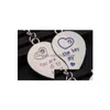 Lovers Keychain Metal Heart-Shaped Couple Keychains Couples Two In One Heart Key Chain Valentines Day Gift Wonderf Blessing Of Love Dr Dhj3B
