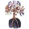 Bolsas de jóias Irregular Fluorite Base Fio embrulhado Crystal Money Tree Reiki Amethyst Chip Minerais para Luck Wealth Room Decor