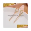 Cuelga la lámpara Nueva Moda Pendientes largos colgantes para mujeres Niñas 2021 Vintage Color oro Joyería de gota coreana Drop Delive Dhgarden Dhcf8