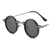 Zonnebril DYTYMJ Vintage Ronde Mannen Kleine Frame Bril Mannen/Vrouwen Stoom Punk Luxe Brillen Lents De Sol Mujer