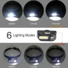 Head lamps mini Sensor XPE&COB LED Headlamp USB Rechargeable Camping Head lamp Fishing headlight flashlight torch Portable Light P230411