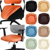 Housses de chaise Housse de siège en cuir PU Housse élastique 38-52cm pour le bureau à domicile El Protecteur de salle à manger