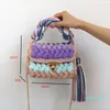 Sacs de soirée ligne de tissu ensemble sac fait à la main par la mode féminine épaule unique dame inclinée