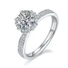 Moissanite Stone 2Solitaire Engement Ring Gioielli da sposa Sterling Sier Anelli di promessa