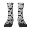 Chaussettes pour hommes Halloween Doodle Bats Hommes Femmes Coupe-vent Nouveauté Printemps Été Automne Hiver Bas Cadeau