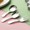 Dinnerware Sets Portable Tableware Spoon Dessert Short Handle Spork 304 Stainless Steel Fork Set