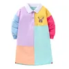 Sukienki dla dziewczynki Skoki Mierniki Przyjazd dziewczęta Polo jesienne wiosna Dzieci kolorowe maluch dla dzieci kostium z długim rękawem 230411